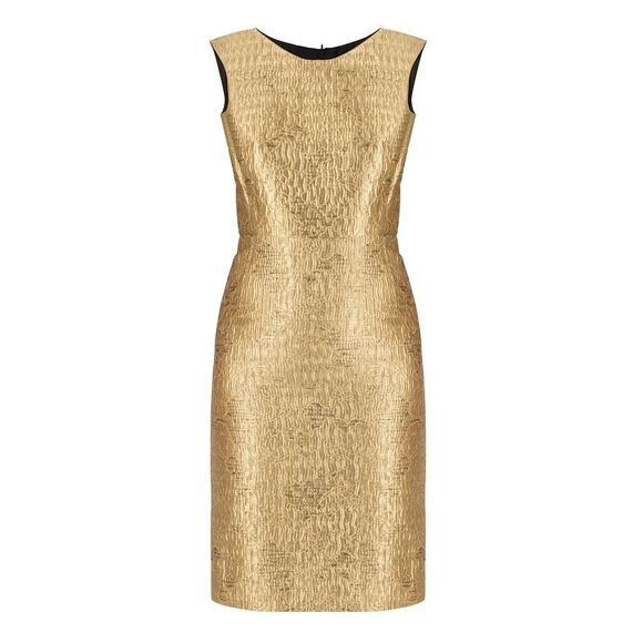 Oscar De La Renta Metallic Sleeveless Dress Size: M | US 6 - Picture 3 of 7